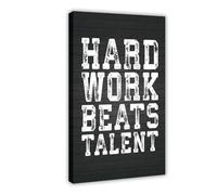 Hard Work Beats Talent Gym Motivational Print Sign Room Decor Inspirational Posters Wall Art 12x18inch(30x45cm)