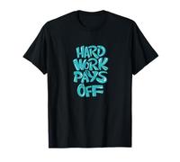 Hard Work Pays Off Bubbled Typography T-Shirt