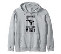 Hard Worker Blue Collar Wrench Mechanic Tool Manly Labor Men Zip Hoodie