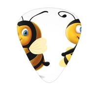 Hard-working little bee Printed pick set - 12 pieces, thin, medium and thick guitar picks, suitable for guitar, bass, electric guitar and ukulele
