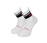HARD YARDS - Performance Basketball Double Grip Sock for Basketball/Netball-Men & Women-Pro Anti-Slip-Anti-Blister-Breathable,UK, Numeric, 9,12,Regular,White 1/4-length