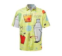 Hardaddy Men's Summer Hawaiian Shirts Funny Performence Printed Button Down Casual Adult Bowling Shirt, Color11, XXL