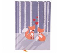 Hardback A6 Lined Note Book - Cute Love Foxes. PDS