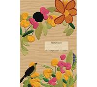 Hardback Composition Notebook College Ruled: Jasper The Timid Cat | Vintage Inspired Embroidered Bird Cover | College Lined | Cute Aesthetic For School, College, Office, Work