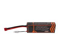 Hardcase Lipo Battery 7.4V 5000mAh 2S 100C RC Lipo Battery with T Shape Red Plug for RC Model