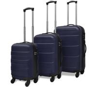 vidaXL Three Piece Hardcase Trolley Set Blue 45.5/55/66 cm, Blue