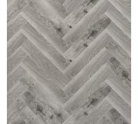 Hardco Ri Herrin Grey Oak 916-6 Wood Effect SPC Click LVT Flooring - Herringbone (5.2mm) For Domestic & Commercial Use, Suitable For Underfloor Heating Covers 2.38sqm