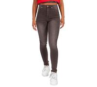 Hardcore Ladies Cotton Rich Soft Touch High or Mid Rise Denim Skinny Jeans (Staten - Charcoal Grey, 24W)