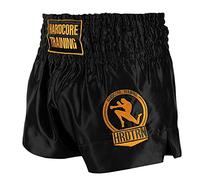 Hardcore Training Classic Muay Thai Fight Shorts Mens Black White Blue Red Camo Kick Boxing MMA Combat Sport Sparring Trunks