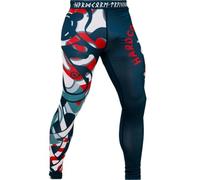Hardcore Training Compression Pants Men’s Leggings Base Layer No Gi MMA BJJ Grappling Wrestling Spats Tights (UK, Alpha, 4XL, Regular, Regular, White Blue)