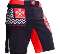 Hardcore Training Fight Shorts Men’s On Tour Cage No-Gi Boxing BJJ MMA Muay Thai Black Red White