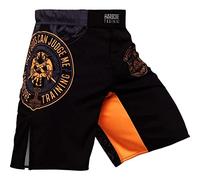 Hardcore Training Fight Shorts Men's Boxing MMA Combat BJJ Grappling Fitness Muay Thai Kickboxing No Gi Black Orange