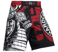 Hardcore Training Fight Shorts Men's Boxing MMA Combat BJJ Grappling Fitness Muay Thai Kickboxing No Gi UK Alpha Regular (UK, Alpha, 5XL, Regular, Regular, Red Black White)