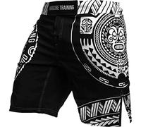 Hardcore Training Fight Shorts Men's Ta Moko Black Boxing MMA Combat BJJ Grappling Fitness Muay Thai Kickboxing No Gi