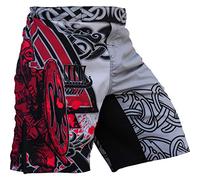 Hardcore Training Fight Shorts Men's Viking 2.0 Boxing MMA Combat BJJ Grappling Fitness Muay Thai Kickboxing No Gi Grey