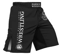 Hardcore Training Fight Shorts Wrestling Men's Boxing MMA Combat BJJ Grappling Fitness Muay Thai Kickboxing No Gi Sparring Black XL