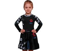 Hardcore Training Kids Rash Guard Compression Base Layer Tights No Gi BJJ Fitness Workout Running Boxing (UK, Age, 10 Years, Regular, Black/Grey)