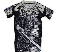 Hardcore Training Kids Rash Guard Compression Base Layer Tights No Gi BJJ Fitness Workout Running Boxing (UK, Age, 8 Years, Regular, Grey)