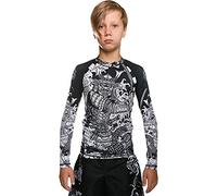 Hardcore Training Kids Rash Guard Koi 2.0 Compression Base Layer Tights No Gi BJJ Fitness Workout Running Boxing (8 Years)