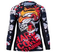 Hardcore Training Kids Rash Guard Tiger Fury Compression Base Layer Tights No Gi BJJ Fitness Workout Running Boxing (6 Years)