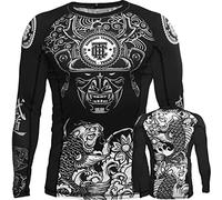 Hardcore Training Koi Black Men's Rash Guard Compression Long Sleeve MMA No-Gi Tight BJJ Grappling Base Layer Fitness