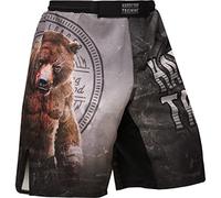 Hardcore Training Men's Boxing MMA BJJ Grappling Fitness Muay Thai Kickboxing Combat Shorts 5XL Grey Brown