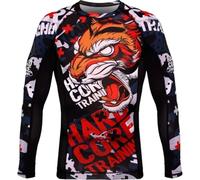 Hardcore Training Men's Rash Guard Compression Shirt Long Sleeve MMA No-Gi Tight BJJ Grappling Base Layer Fitness