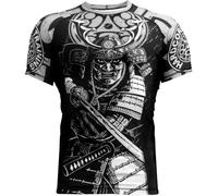 Hardcore Training Men's Rash Guard Compression Shirt Short Sleeve MMA No-Gi Tight BJJ Grappling Base Layer Fitness Grey