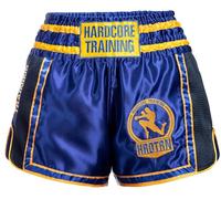 Hardcore Training Muay Thai Shorts Men's Blue Thai Boxing Shorts MMA Fight Kickboxing Sparring Boxing, Blue, L