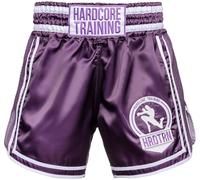 Hardcore Training Muay Thai Shorts Multiply Colours Kick Boxing MMA Combat Sport Sparring Trunks Cage Fight (UK, Alpha, M, Regular, Regular, Violet)