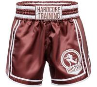 Hardcore Training Muay Thai Shorts Multiply Colours Kick Boxing MMA Combat Sport Sparring Trunks Cage Fight (UK, Alpha, S, Regular, Regular, Brown Brown)