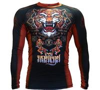 Hardcore Training Rash Guard Men’s Compression Shirt Long Sleeve No Gi MMA Grappling BJJ Base Layer Tight (UK, Alpha, 3XL, Regular, Regular, Brown)