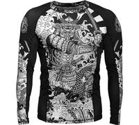 Hardcore Training Rash Guard Men’s Compression Shirt Long Sleeve No Gi MMA Grappling BJJ Base Layer Tight (UK, Alpha, L, Regular, Regular, White Black)
