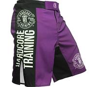 Hardcore Training Recruit Fight Shorts Men's Boxing MMA Combat BJJ Grappling Fitness Muay Thai Kickboxing No Gi (UK, Alpha, XL, Regular, Regular, Purple)