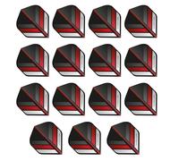 Hardcore XT Black and Red Stripe Extra Thick Standard Dart Flights - 5 sets Per Pack (15 Dart Flights in total)