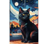 Hardcover Black Cat Journal: 150 Pages medium 6x9 inch, Cute Notebook for Writing Journaling School office, 50% of profits form sale go to Celia Hammond Animal Charity