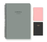 Hardcover Cornell Notes Notebook for Note Taking Supplies, B5 Spiral Aesthetic Study Subject Notebooks for School Work College Ruled Meeting Notes Book Studying Essentials, 7.2” x 10”, Green