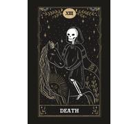 Hardcover Dotted Grid Notebook - Death: Bullet Blank Dot Journal Vintage Tarot Deck Cover