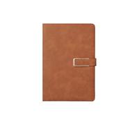 Hardcover Leather Journal 200 Pages Portable, Brown | Wide Lined Ribbon Bookmarks; Portable Writing Notebook 145x210mm for Note Taking Journaling