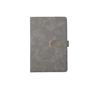 Hardcover Leather Journal 200 Pages Portable, Grey | Wide Lined Ribbon Bookmarks; Portable Writing Notebook 145x210mm for Note Taking Journaling