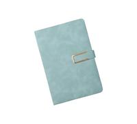 Hardcover Leather Journal 200 Pages Portable, Light Blue, B | Wide Lined Ribbon Bookmarks; Portable Writing Notebook 145x210mm for Note Taking Journaling