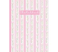Hardcover Sketchbook with Numbered Unlined Pages (8.25 x 11): Cottagecore Floral Stripes in Soft Pink: Preppy Coquette Aesthetic Art Journal for Drawing & Creative Notes