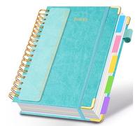 Hardcover Spiral Notebook 8.5 x 11 Inch Journal Notebook with Tabs and Removable Dividers 300 Pages 5 Subject Notebook College Ruled Faux Leather Spiral Bound Notebook for