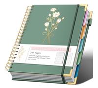 Hardcover Spiral Notebooks 8.5" X 11" Note Taking 5 Subject Notebook College Ruled with Dividers 240 Pages 100GSM Aesthetic Spiral Notebook for Work School Cute Journals for Women Writing