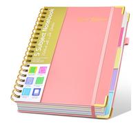 Hardcover Spiral Notebooks for Work, 5 Subject Notebook College Ruled with Dividers Tabs, 8.5" x 11" Lined Notebook Journal for women, A4 Large Notebooks for School Note taking, 240 Pages Pink