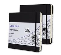 Hardcover Square Sketch Book, 120lb/200GSM Sketchbook Thick Drawing Paper for Marker Watercolor Pencil Mixed Media, Premium Drawing Notebook, 60 Sheets/120 Pages 8x8 Inch Sketch Pad, 2 Pack