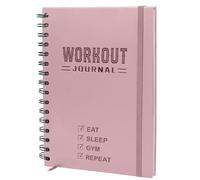 Hardcover Workout Planner Fitness Journal for Women & Men - A5(5.7" x 8.3") Sturdy Workout Log Book to Track Gym & Home Workouts - Pink