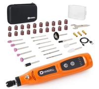 HARDELL 3.7V Mini Cordless Rotary Tool with 43 Accessories, 5-Speed Rotary Tools Kit, Type-C Charging for Engraving, Sanding, Polishing, Drilling, Grinding, Small DIY Crafts