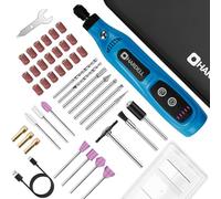 HARDELL 3.7V Mini Cordless Rotary Tool with 43 Accessories, 5-Speed Rotary Tools Kit, Type-C Charging for Engraving, Sanding, Polishing, Drilling, Grinding, Small DIY Crafts