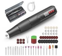 HARDELL 8V Cordless Rotary Tool Kits, 5-Speed Rotary Tool with Digital Display, LED Light & Auto-Lock Chuck, Quick-Change Power Rotary Tool for Drilling, Engraving, Pet Grooming, DIY Crafts (Black-A)